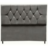 Cabeceira Cama Box Estofada Casal 140 Cm Geovana Suede Cor:cinza