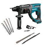Martelete Combinad Makita Dhr202z 18v + Kit Makita + Mandril