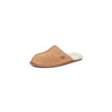 Chinelo Ugg Scuff Masculino Em Couro Integral Castanho