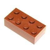 Peças E Peças Lego Marrom Avermelhado 2x4 Brick X100