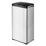 Lixeira Automática Retangular 50l Com Sensor Prática E Moderna Cor:aço Inox