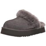 Chinelo Feminino Ugg Disquette De Camurça A Carvão Com Pele De Carneiro 5us