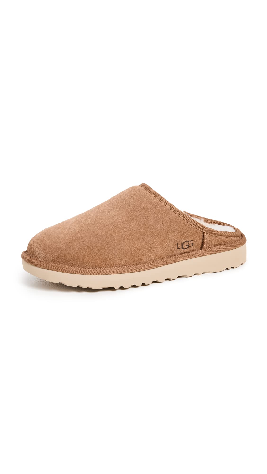 Bota Masculina Ugg Classic Slip-on De Camurça Castanha Com Forro De Lã