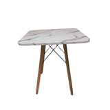 Mesa De Jantar Quadrada Eames Eiffel 90 Cm Borda Arredondada - Estilo Granito