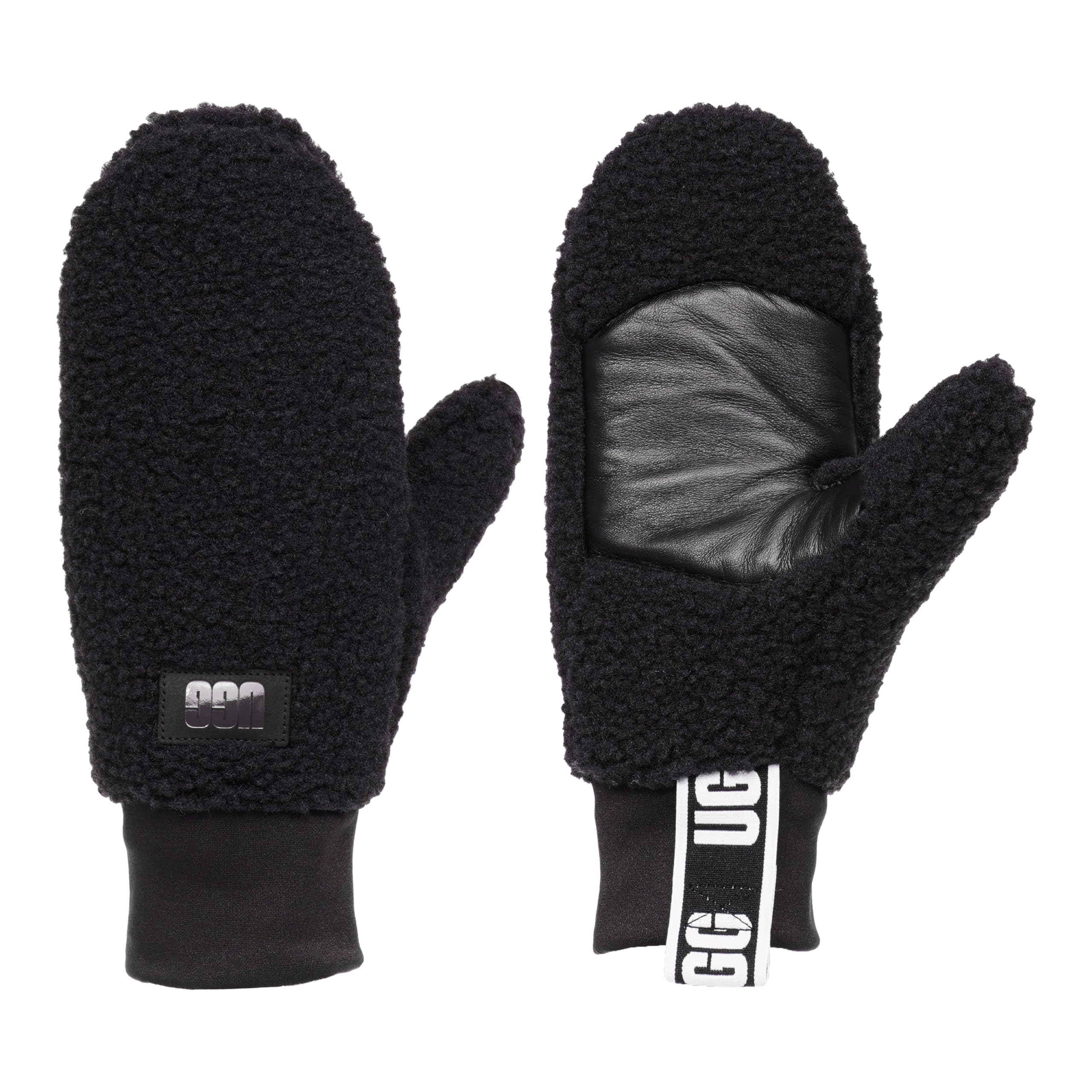 Fita Adesiva Com Logotipo Mittens Ugg Uggfluff Para Mulheres Preta Tamanho L-xl