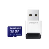 Cartão De Memória Samsung Pro Plus + Reader 256gb Microsdxc
