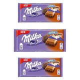Chocolate Milka Oreo Brownie Barra Kit Com 3 Unid De 100g