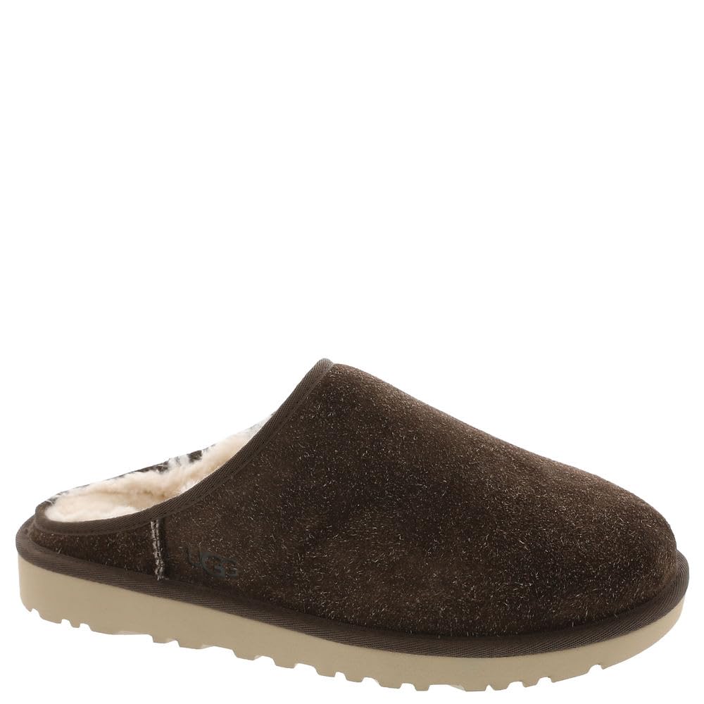 Chinelo Masculino Clássico Ugg, Camurça Desgrenhada, Cedro Queimado