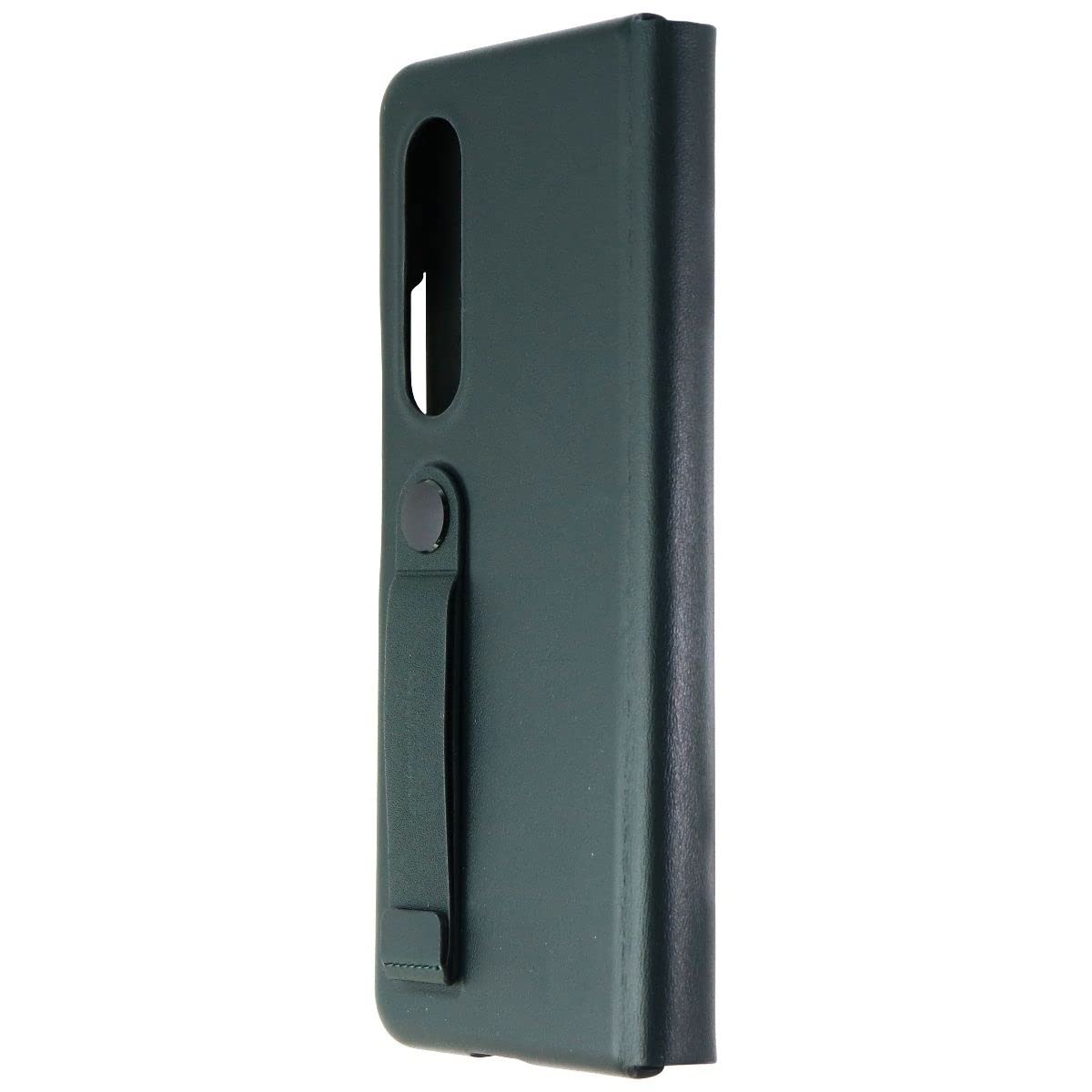 Capa Para Celular Samsung Galaxy Z Fold 3 Em Couro Verde Com Suporte