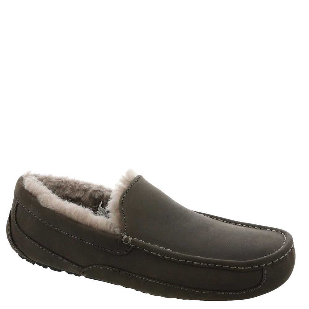 Chinelo Ugg Masculino Ascot Thunder Cloud Com Cabedal Em Camurça