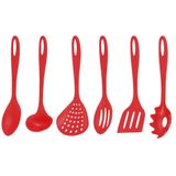 Jogo De Utensilios 6 Peças De Nylon Utily Vermelho