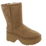 Bota De Moda Ugg Classic Short New Heights Feminina Castanha