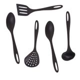 Jogo De Utensilios 5 Peças De Nylon Utily Preto