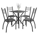 O Conjunto De Mesa Quadrada Brisa Com 4 Cadeiras Estofadas Fabone