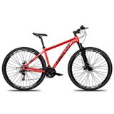 Bicicleta Aro 29 Absolute Nero 5 Alumínio 27v K7 Freio Disco Mecânico Garfo Suspensão - Vermelho Tam.21