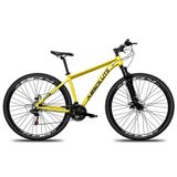 Bicicleta Aro 29 Absolute Nero 5 Alumínio 27v K7 Freio Disco Mecânico Garfo Suspensão - Amarelo Tam.21