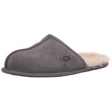 Chinelo Ugg Scuff Para Homens Em Couro Integral Cinza Escuro