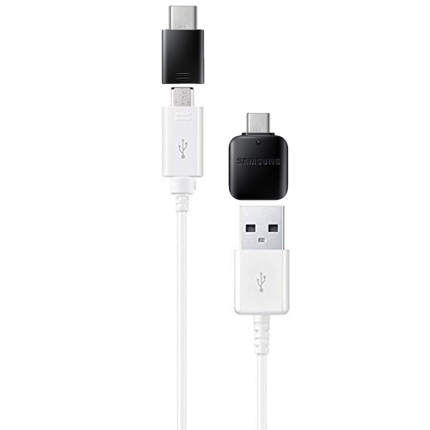 Cabo De Sincronização De Dados Samsung Micro Usb Para C-type Com Adaptador Otg