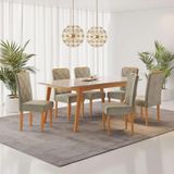 Conjunto Mesa De Jantar Elegance Off White 1,80 M Com 6 Cadeiras Diamante