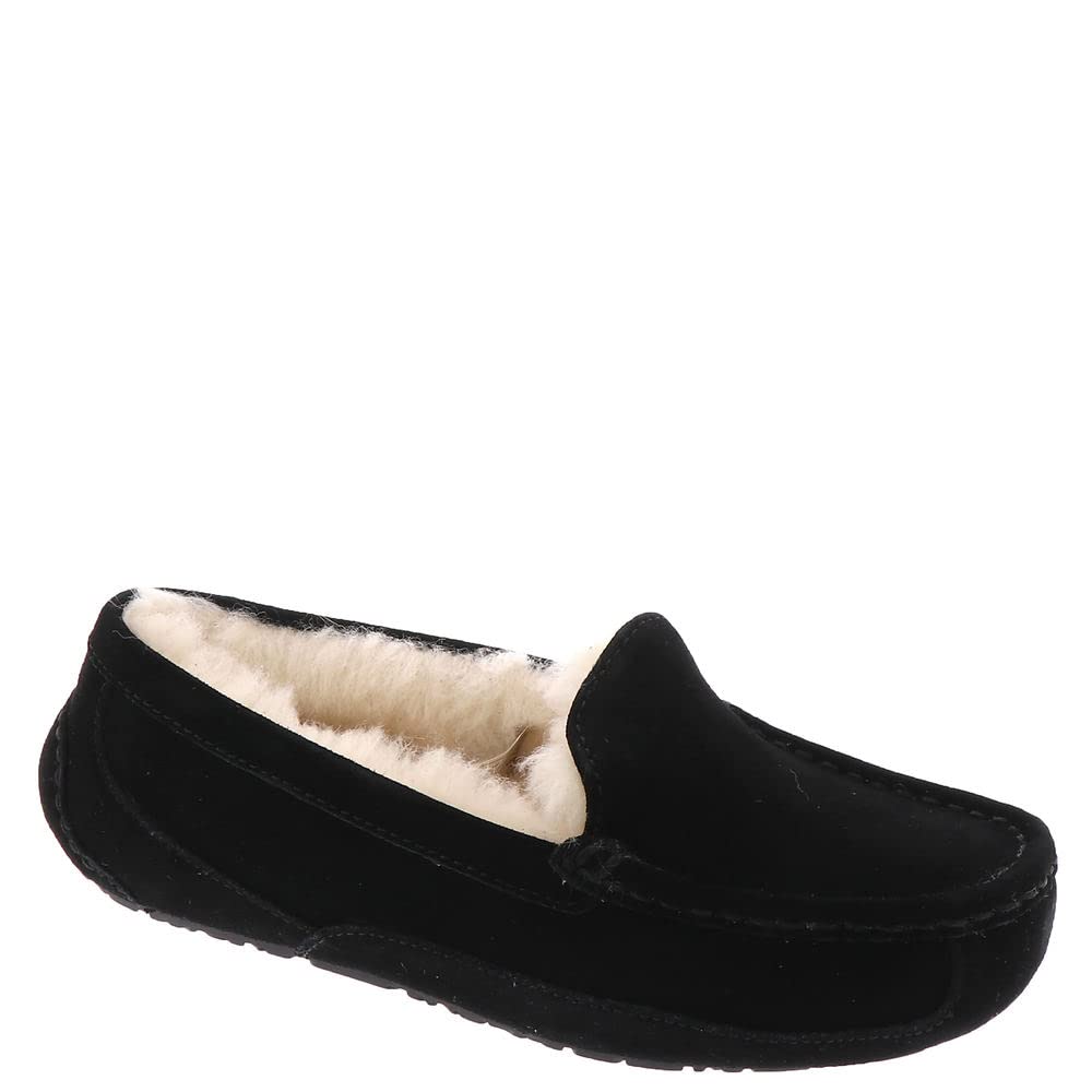 Chinelo Ugg Unissex Para Crianças Ascot Black Suede Tamanho 13