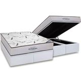 Cama Box Baú King Colchão Espuma D45 Ortobom Hight Foam Hr + Base Crc Courano White(186x198)