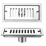 Ralo Linear 40cm Inox Banheiro Area Externa Anti Odor Anti Inseto Lavabo Quintal Piscina