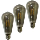 Lampada Led 30w Fume Multi Filamento Kit 3 Uni Decoraçao Casa Sala Quarto Iluminaçao Branco Quente