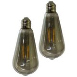 Lampada Led 30w Fume Multi Filamento Kit 2 Uni Decoraçao Iluminaçao Branco Quente Luz