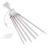 Cascata Chuva De Neve 180 Leds Natal 8 Tubos Enfeite Natalino Pisca Pisca Iluminaçao Queda Gelo