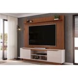 Home P-tv Até 70 Polegadas Enzo Ripado C- Prateleira E Nicho 200x188cm Freijó-off White Dj Móveis