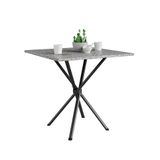 Mesa De Jantar Quadrada Com Tampo De Granito Léia Preta Fosca 70 Cm