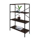 Estante Com 4 Prateleiras Tub Nogal E Preta 80 Cm
