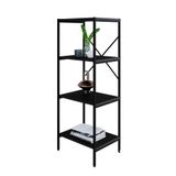 Estante Com 4 Prateleiras Tub Preta 45 Cm