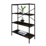 Estante Com 4 Prateleiras Tub Carvalho Dark E Preta 80 Cm