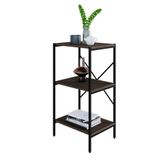 Estante Com 3 Prateleiras Tub Nogal E Preta 45 Cm