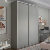 Guarda-roupa Solteiro Zermatt 100% Mdf 2 Pt 3 Gv Cinza