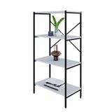 Estante Com 4 Prateleiras Tub Branca E Preta 60 Cm