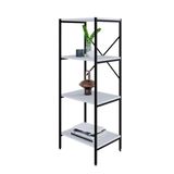 Estante Com 4 Prateleiras Tub Branca E Preta 45 Cm