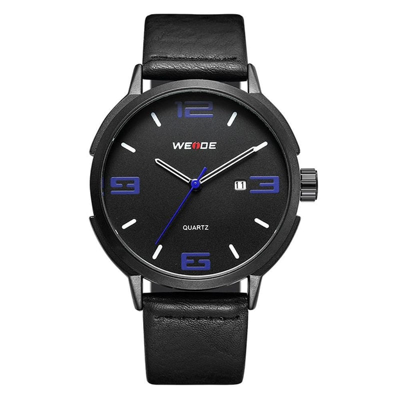 Relógio Masculino Weide Analógico Wd004b - Preto E Azul