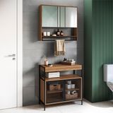 Conjunto De Banheiro Gabinete E Espelheira P103841 Mell Pp Milani Store Mell