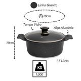 Caçarola Panela Granito Antiaderente Gourmet Javali Aa 18cm