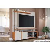 Rack Bancada Com Painel Para Tv Até 55 Pol Valência 100% Mdf Rodízios 160x182cm Off White-cinamomo - Permóbili
