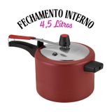 Panela De Pressão Antiaderente Cereja Cabo Baquelite 4,5l