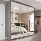Guarda-roupa Casal 100% Mdf Bp Com 3 Portas Espelho Zermatt Urbi