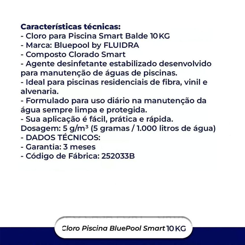 Kit 02 Cloro Piscina Granulado Bluepool Fluidra Balde 10kg - imagem 5