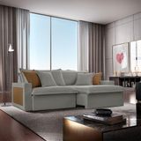 Sofá Dallas Linho Dois Módulos De 90cm B15 Meu Sofá Online A230 Linho Cinza