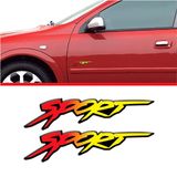 Par Adesivo Emblema Chevrolet Astra Sport Montana Resinado Amarelo, Vermelho