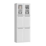 Paneleiro Itatiaia Luce 6 Portas 2 Vidros Alto Branco Ipldv-70