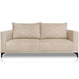 Sofa Nori 3 Lugares Pes De Ferro 220cm Linho Boucle 3301 Ezz 3301