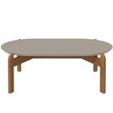 Mesa De Centro Oblonga Sala De Estar 06009 Off White Cedro Dcasa